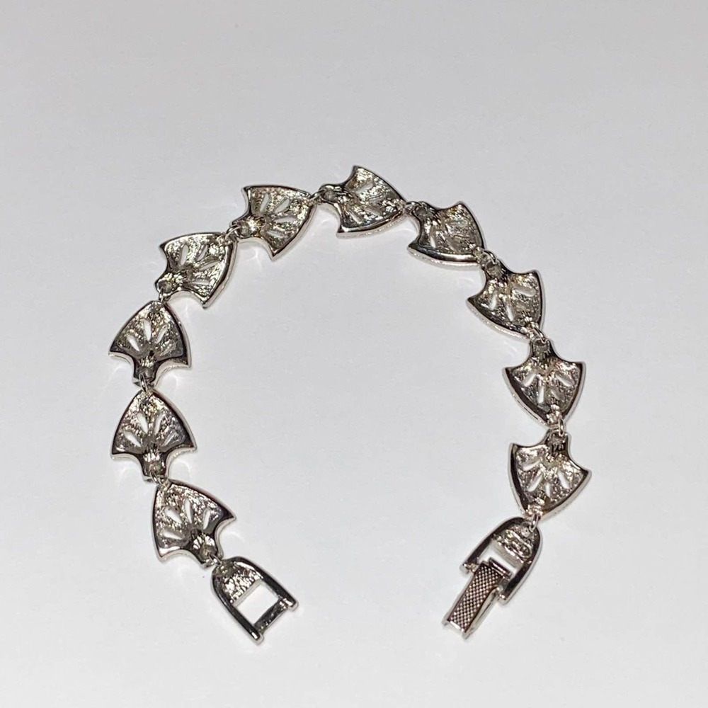 Christian Dior Silver Crystal Rhinestone Logo Filigree ICY BLING Chain Bracelet - Picture 11 of 12